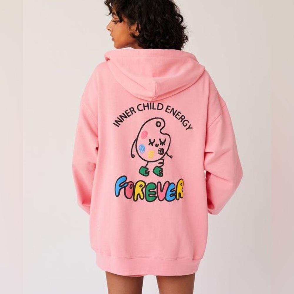 Like New The MayFair Group Inner Child Energy Zip Up Hoodie